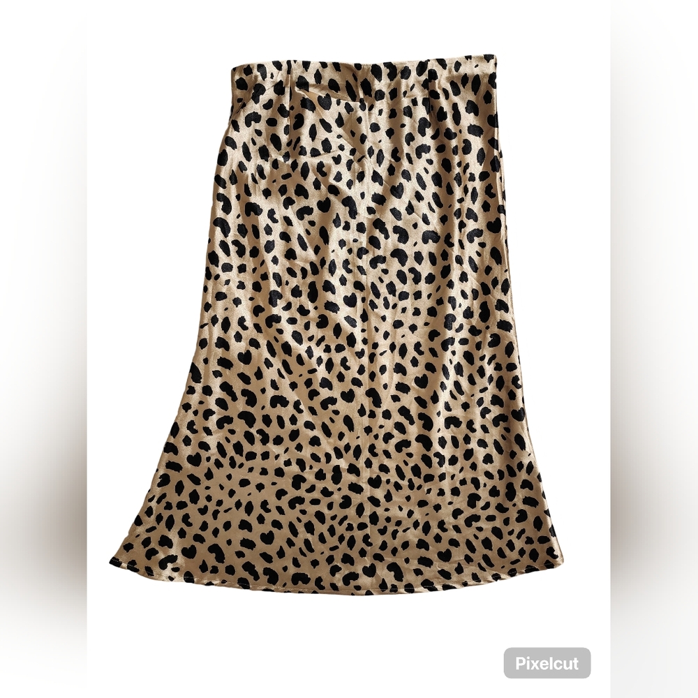 NWOT Anthropologie Leopard Print Midi Skirt Sz Small